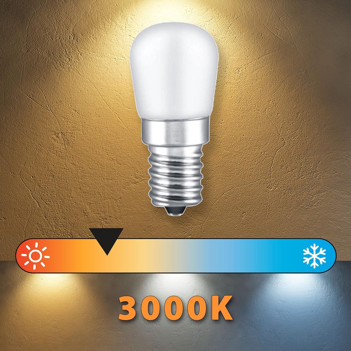 LED Lamp - Energiezuinig Licht - Koelkast Verlichting - Lange Levensduur - E14 Fitting - Warm Wit