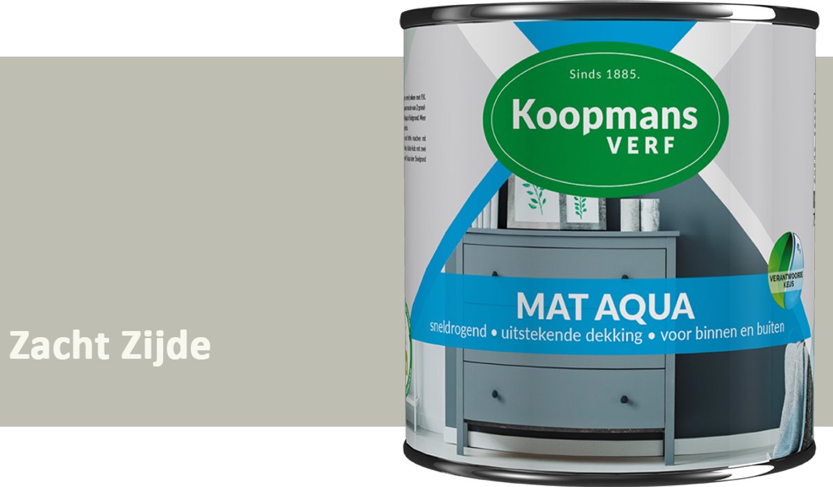 Koopmans Mat Aqua – Matte Lakverf – Streeploze Verf – Voor Deuren, Kozijnen & Meubels – Zacht Zijde – 2,5 l