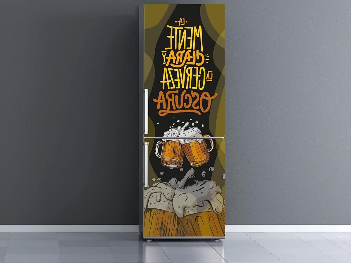 Koelkast Decoratie - Keuken Vinyl - Keuken Opfrissen - Op Maat Gemaakt - 185 x 60 cm - Mint Groen