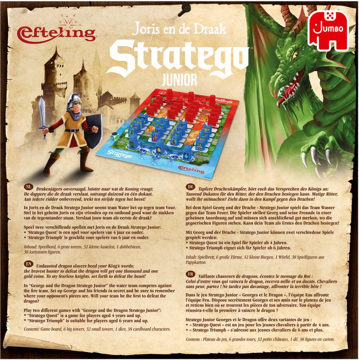 Jumbo - Stratego Junior Efteling Joris en de Draak - Bordspel vanaf 4 jaar - 2 spelers — afbeelding 7