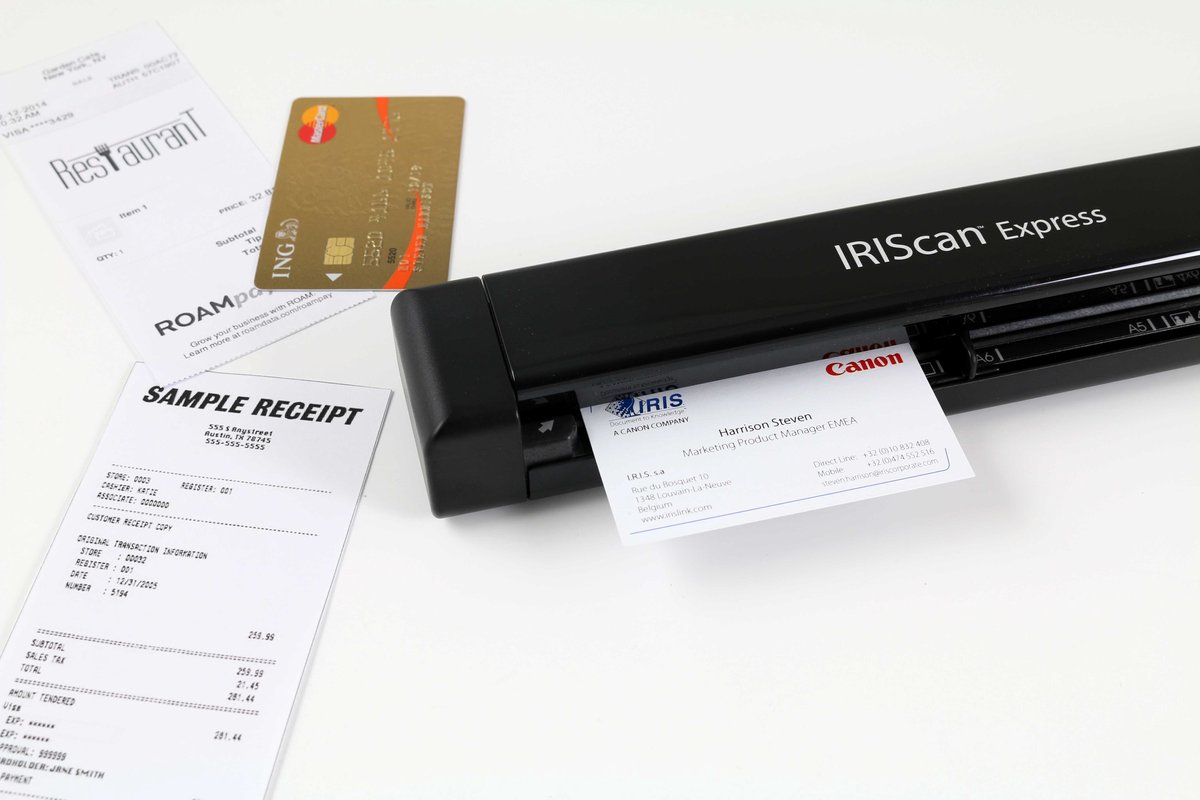 IRIScan Express mobiele scanner flatbed scanner 8PPM 1 side -v4+ Readiris PDF Gratis Win only