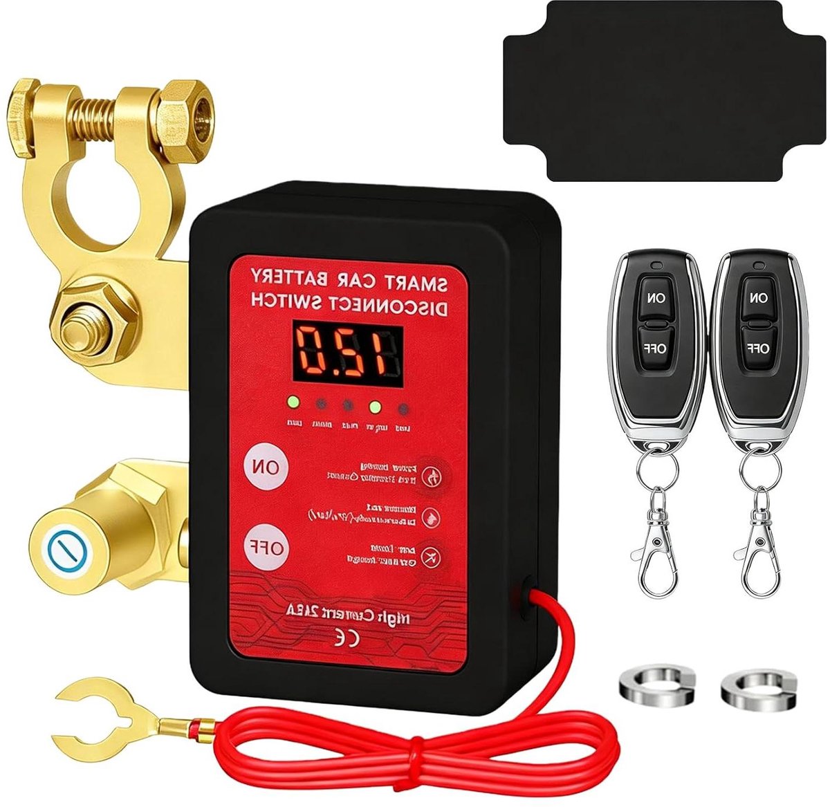 Accu Schakelaar - Afstandsbediening - Voertuig Stroom - Automatische Beveiliging - 85 x 6 x 35 cm - Zwart