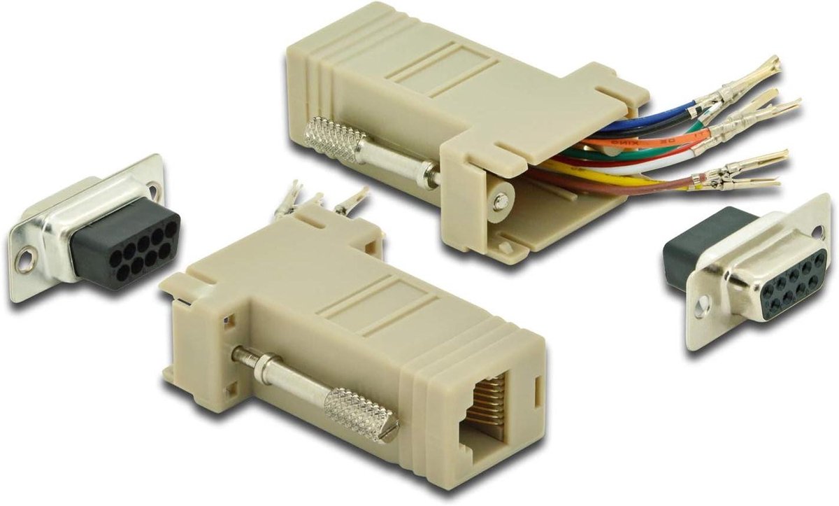 Seriële Adapter - RS-232 RJ45 Koppeling - Zelfmontage Netwerk - Bus naar Bus - Beige