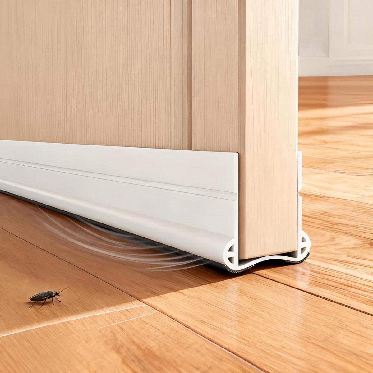 Door Seal Draught Excluder for Doors, Self-Adhesive Door Seal, 93 cm, White