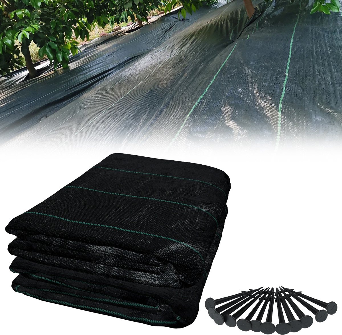 ACXIN Onkruiddoek Worteldoek Anti Onkruid Doek - Waterdoorlatend UV Bestendig Scheurbestendig Tuinvlies Gronddoek - 100g/m² - 2x25m