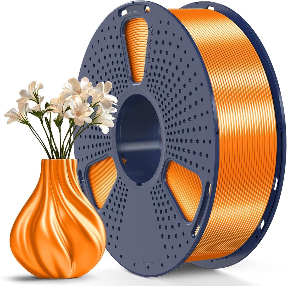 3D Printer Filament - Zijde PLA Plus - 3D Printen - Zijdeglans Afwerking - 1.75mm 1kg - Oranje
