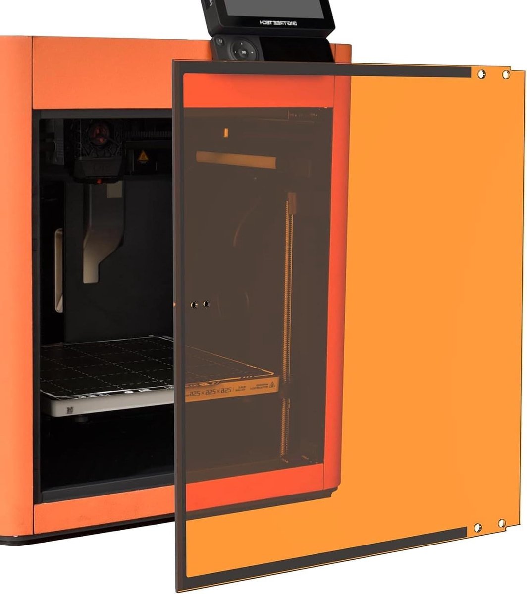 3D Printer Deur - Polycarbonaat Paneel - Print Bescherming - Onbreekbaar Frame - 35x32x1 cm - Oranje