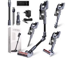 Vesora® 3-in-1 Buigbare Steelstofzuiger Draadloos zonder Zak - FLEX - Draadloze Stofzuiger - Kruimeldief Snoerloos - Vacuum Cleaner - Handstofzuiger - Stofzuiger Steel met Hepa Filter - Stofzuiger Huisdieren - Zakloze Stofzuiger