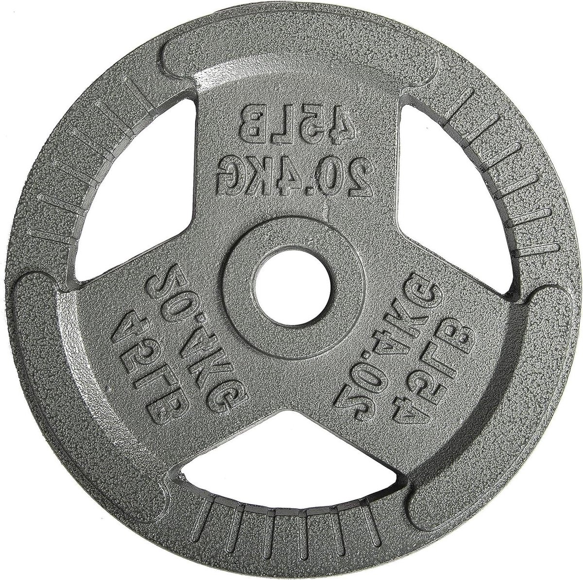 Halterschijf Gietijzer - Gewichtsplaat Fitness - Krachttraining Gewichtheffen - Met Gripgaten - 2 Inch Gat - Zilver