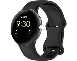Stravo Siliconen Horlogebandje – Zacht & Sportief – Waterbestendig Bandje – Geschikt voor Google Pixel Watch 4 / Pixel Watch 3 / Pixel Watch 2 – 45mm – Zwart