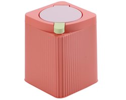 Zhongren Kleine Afvalpapierbak met Push Deksel Keuken Badkamer Woonbakken Recycling Vierkant Kantoor Afvalmand Vuilnisbak Thuis Slaapkamer Vuilnisbak Plastic -8L (Oranje)