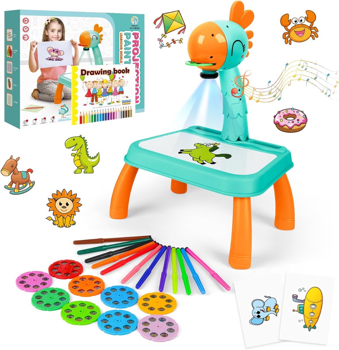 DYNA® Tekenprojector - Tekenprojector Kinderen - Kinder Tekenprojector - Veelkleurig - 30cm x 25cm x 10cm
