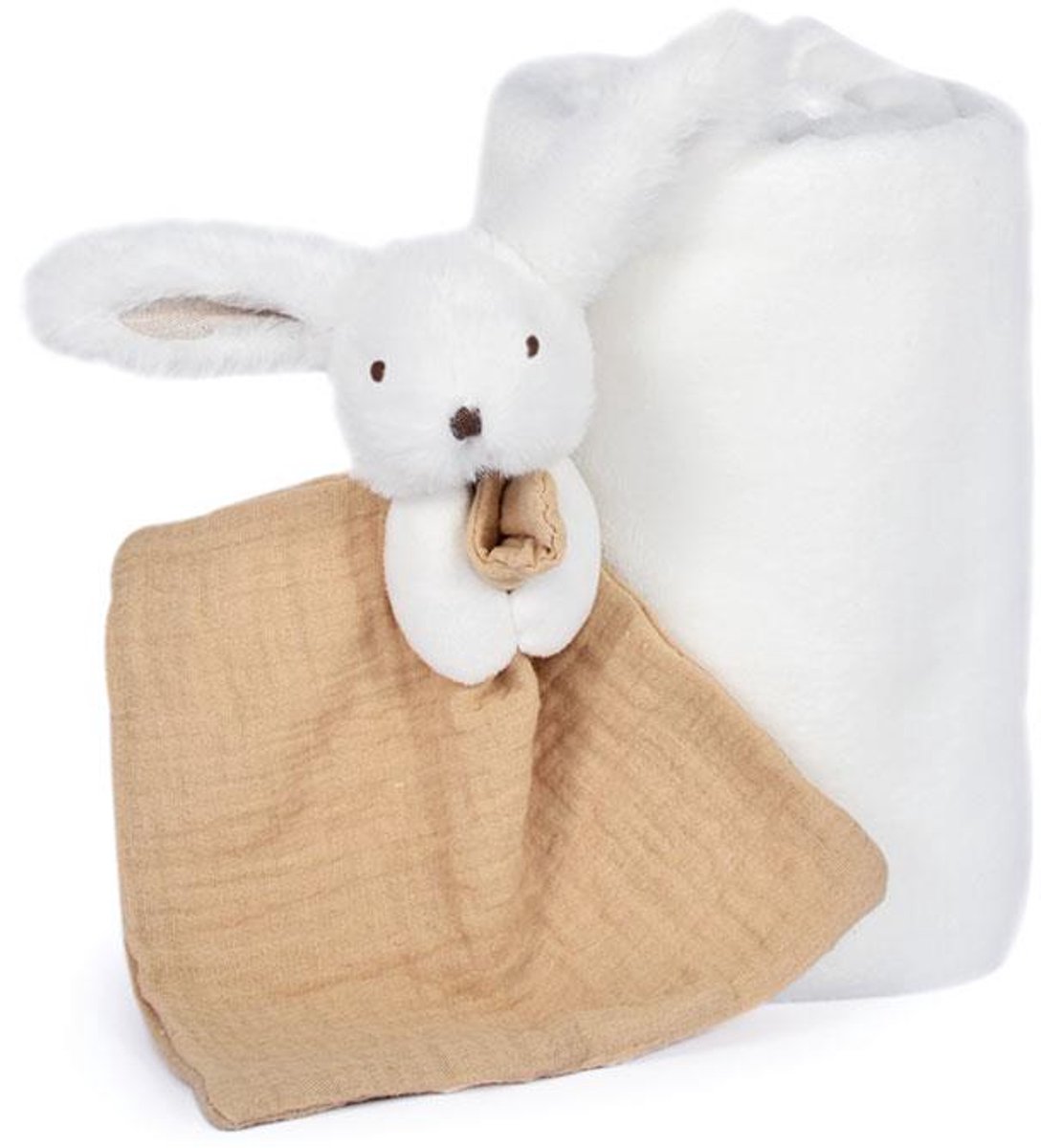 Doudou et Compagnie - Knuffeldoekje & Dekentje - Konijntje - Happy Wild - 100 x 70 cm - 0m+