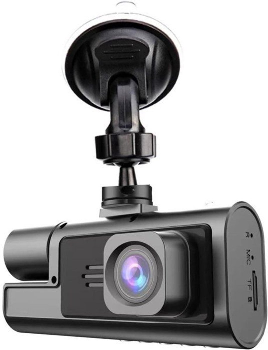 Autocamera met display, 1080p, dubbele lens, HD-recorder, groothoeklens - lusopname.