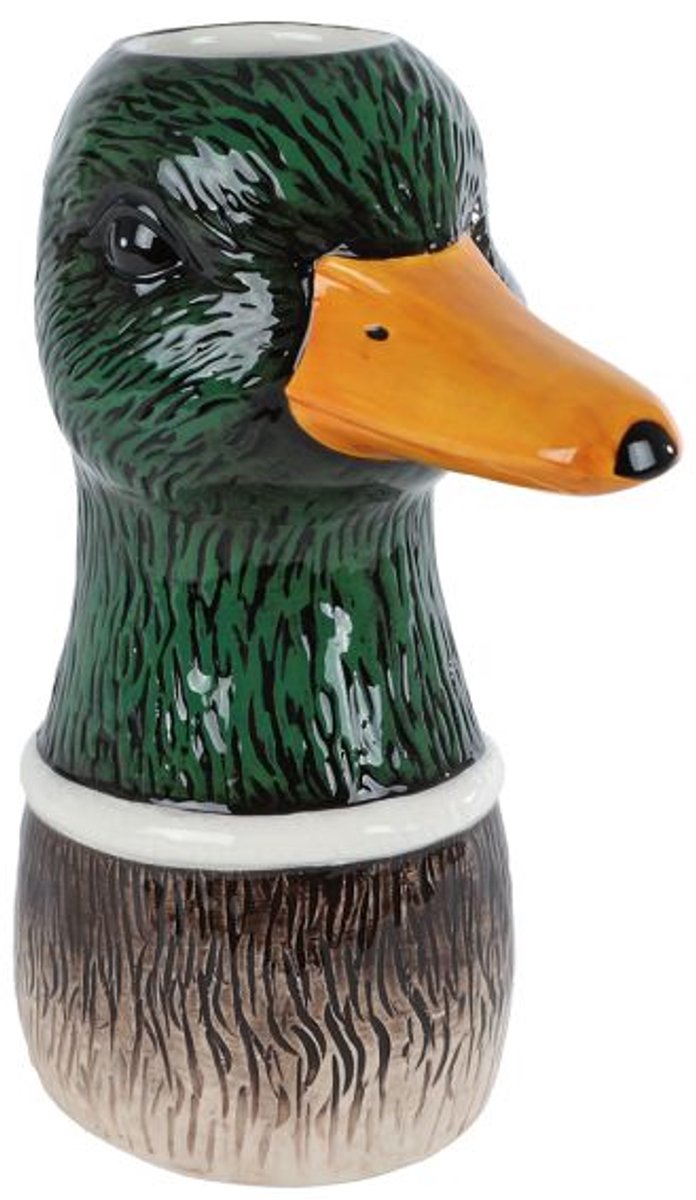 Vaas eend groen aardewerk decoratie 18x16,5x24cm speelgoed.