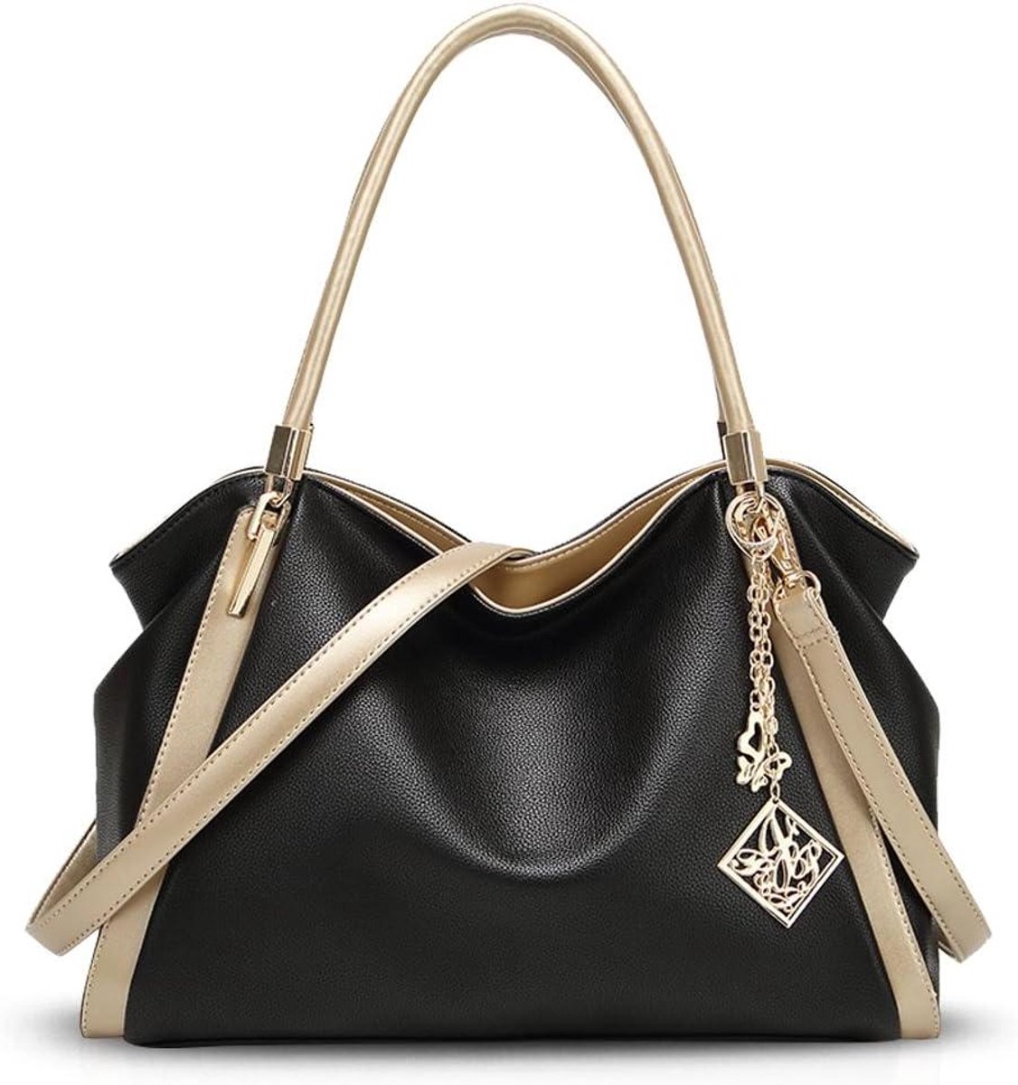 Dames Handtas - Schoudertas Grote Tas - Mode Accessoire - PU Leer - 35.5 x 14 x 23 cm - Geel