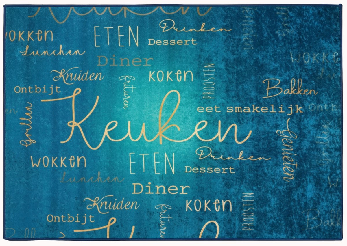 De Groen Home Vloerkleed 80x120cm - KNUS KOKEN COLLECTIE - Keukenloper - Halloper - Wasbaar Antislip Zacht Tapijt