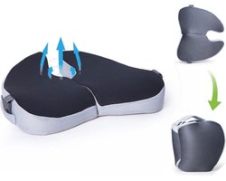 Klein Reis Zitkussen voor Vliegtuig - Draagbaar Vouwbaar Zitkussen met Ingebouwde Handgrepen - Traagschuim Stoelkussen voor Houding - Geschikt voor Auto - Kantoor en Gamestoelen