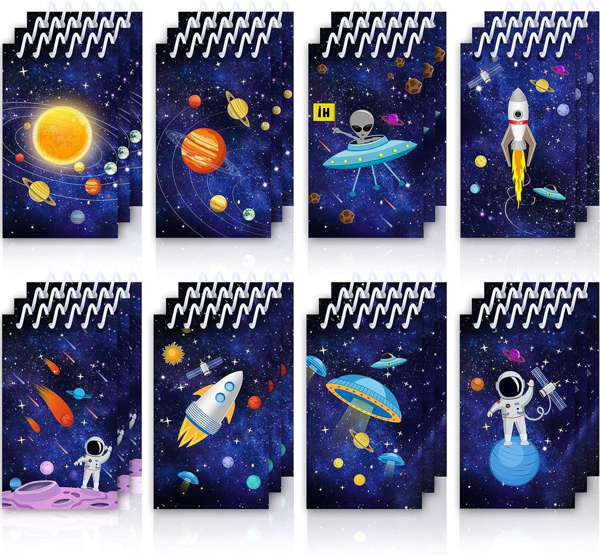 Mini Notitieboekjes Ruimtevaart Thema - Astronauten en Planeten voor Kinderen, Perfect als Beloning en Verjaardagscadeau voor de Klas