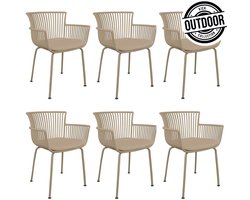 Set van 6 Kick tuinstoel Otis - beige