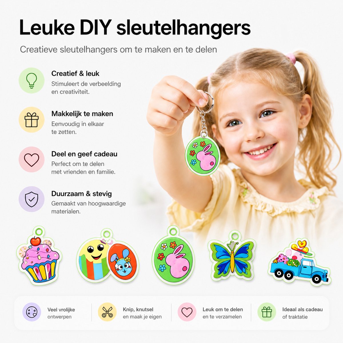 BOTC Krimpfolie set - 164-Delig Krimpie Dinkie Pakket - Krimpfolie Knutselpakketten - Krimpfolie vellen - Knutselen Krimpie Dimpie – Sieraden en sleutelhangers maken — afbeelding 9