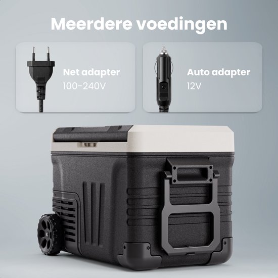 Auronic Compressor Koelbox Elektrisch 12V en 240 volt - Camping Koelkast - 35L - Met Wielen en Hendel - Frigobox - Zwart van Merkloos — afbeelding 4