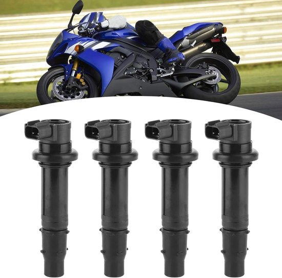 4 Stuks Ontstekingsspoelen - Zwart Ontstekingsapparaat met Anti-Interferentie voor MT-07, R1, YZF-R1, R6 en FZ8 van Merkloos — afbeelding 5