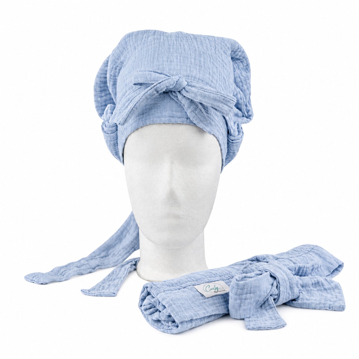 Mon'Que Curly Boost hydro Snoozz nacht muts voor krullend haar ice-blue M