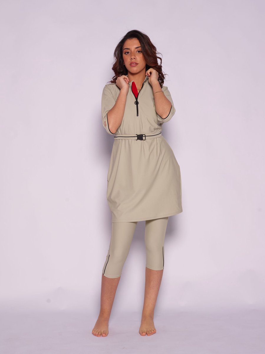 MYKINY BRAND - Ivy - Maat XL - Sage groen - Semi burkini - badpak dames - Waterafstotend (valt klein)
