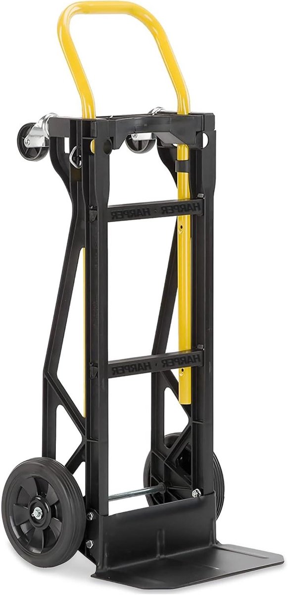 Steekwagen - Transportkar - Zwaar werk - Lichtgewicht nylon frame - 136 kg capaciteit - Zwart geel