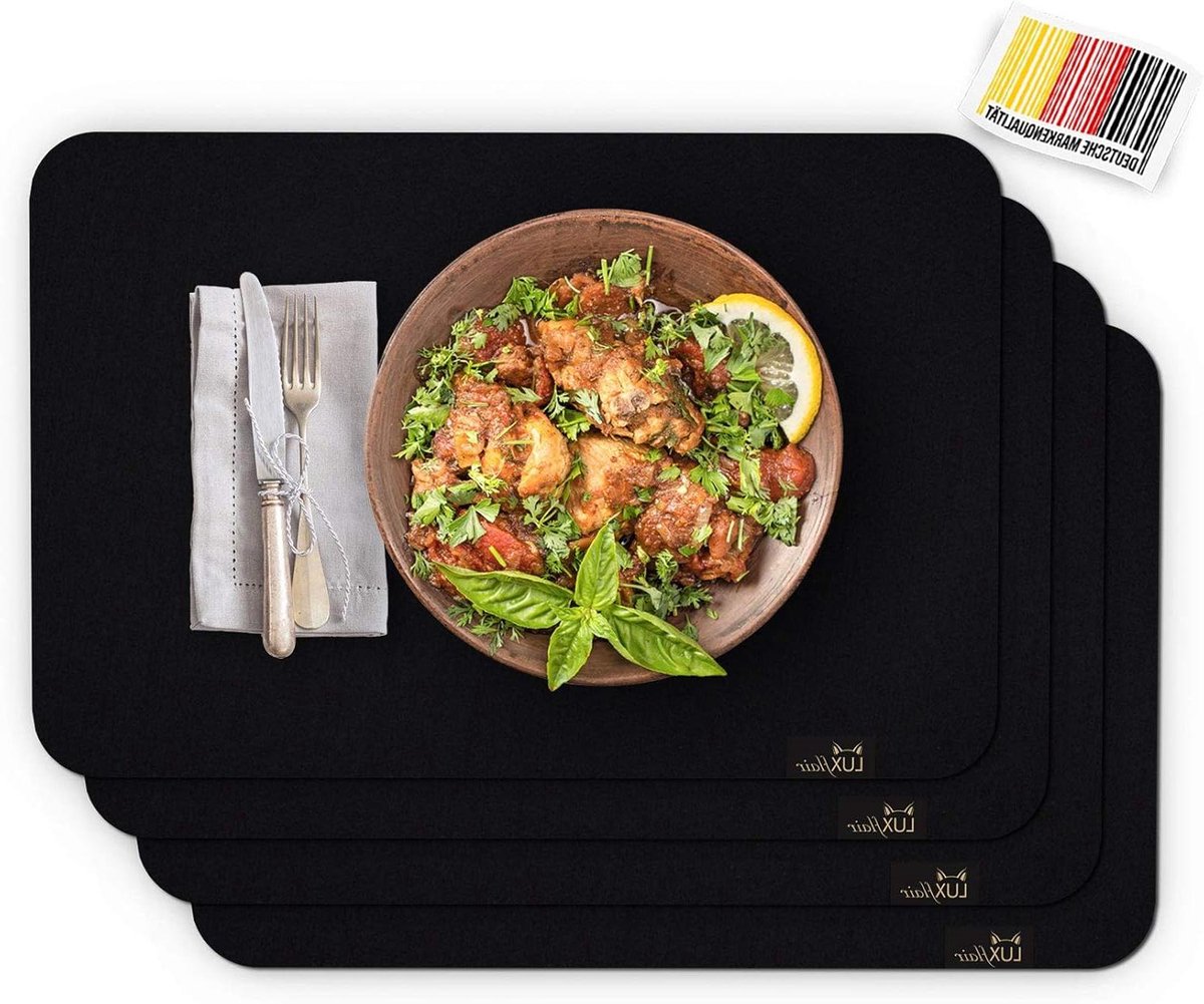 Vilten Placemats - Tafelmatten Vilt - Tafeldekken - 4 mm dik Vilt - 45 x 30 cm - Zwart
