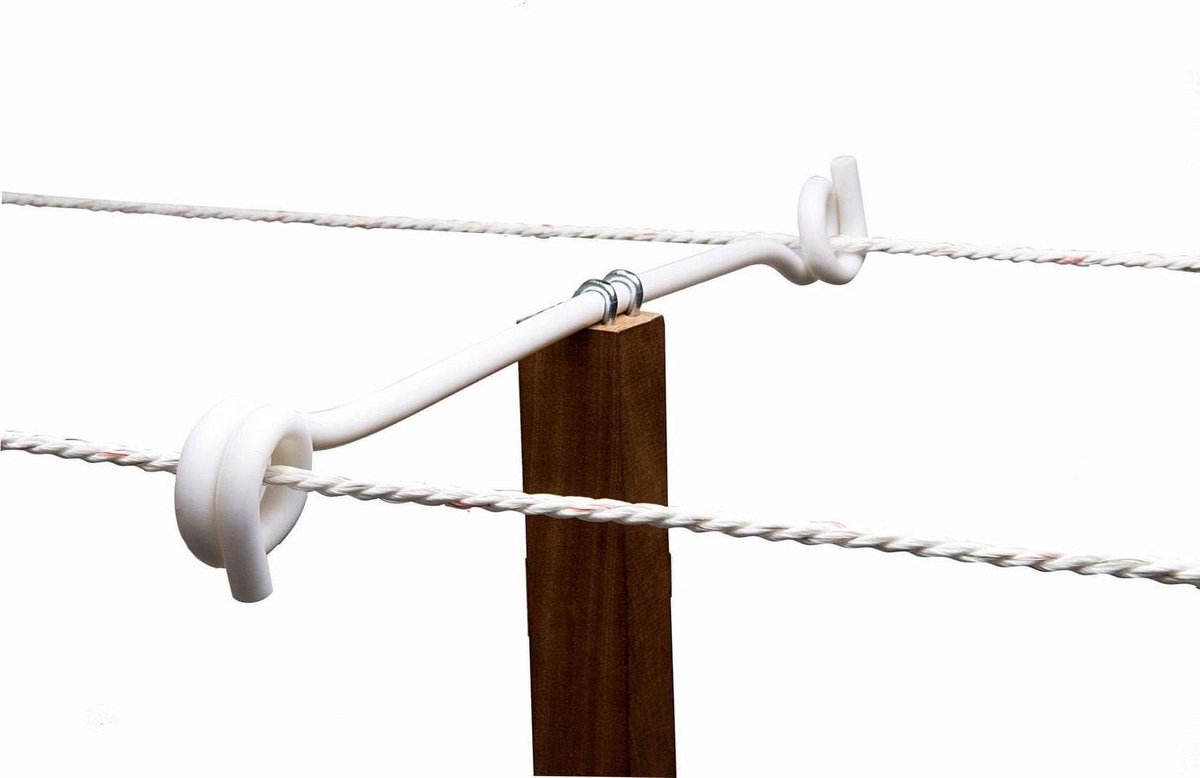 Hek isolator - Dubbele offset - Omheining Beveiligen - Horizontaal of verticaal - 10 stuks - Zwart