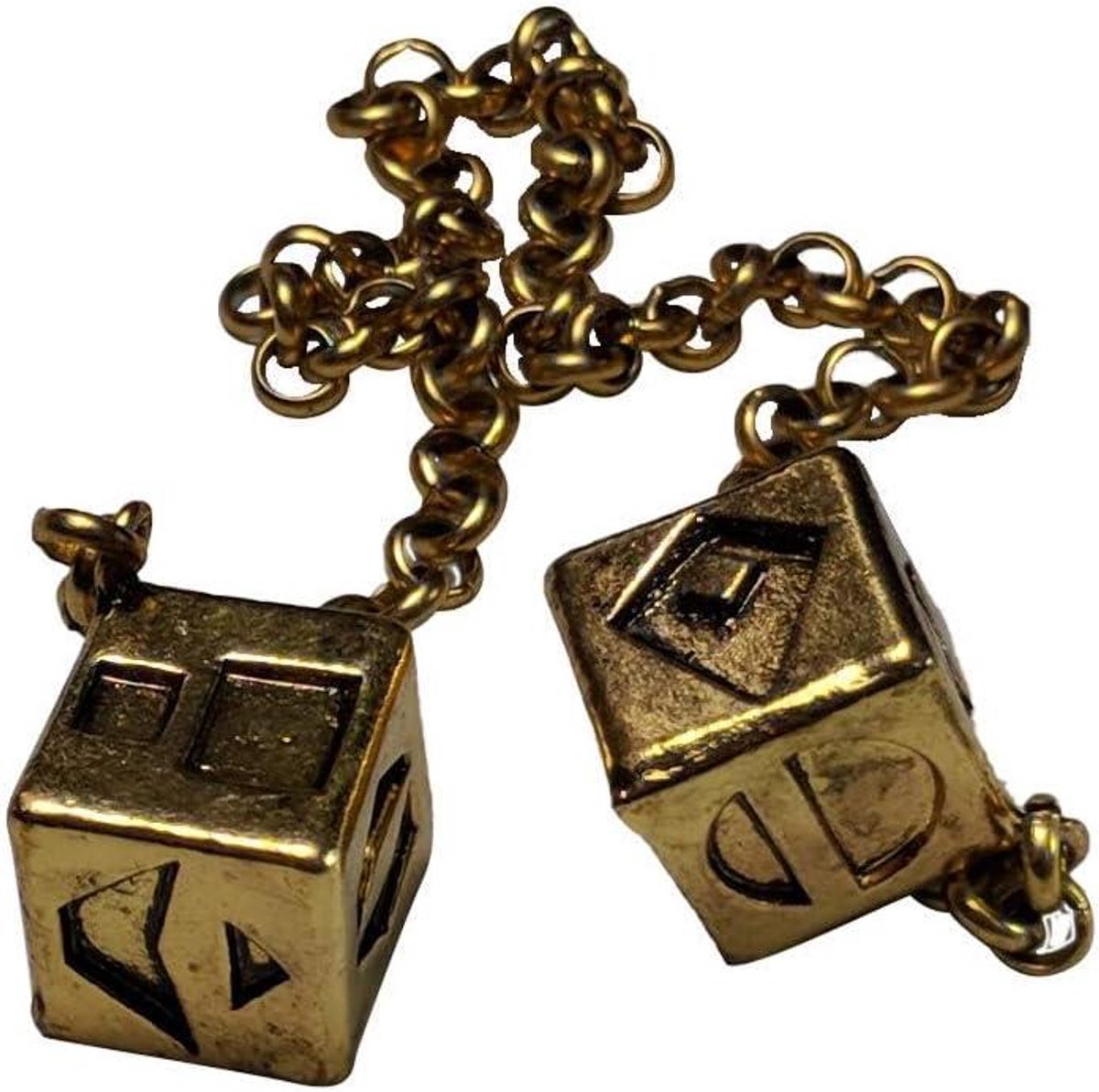 Han Solo Dobbelstenen - Smuggler Dobbelstenen - Verzamelen - Verweerd Metaal - 10.5 inch ketting - Antiek Goud