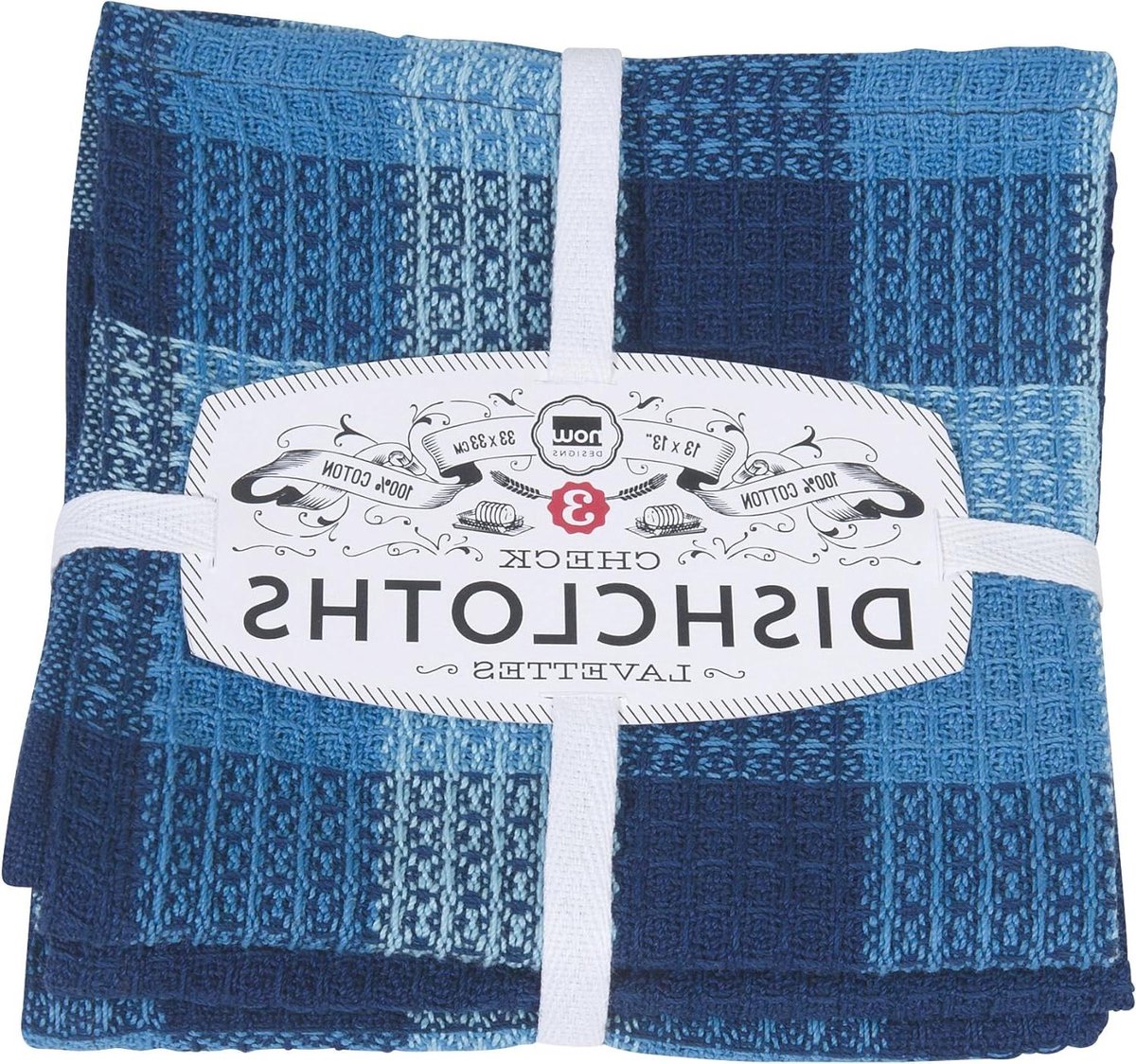 Vaatdoeken Set - Keukendoeken Schoonmaakdoeken - Keuken Schoonmaken - Geweven Wafelweefsel - 34 x 34 cm - Indigo