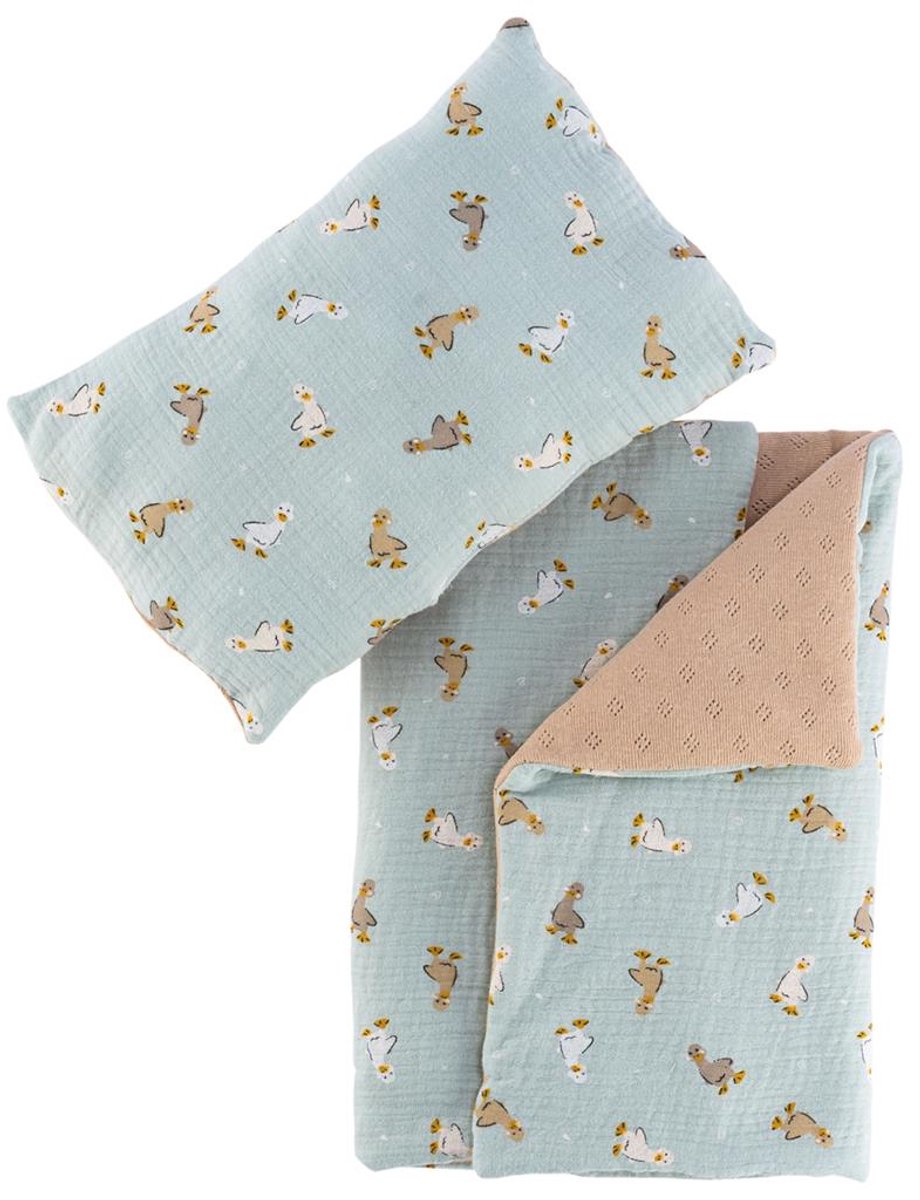 Asi poppen beddengoed set - Duckling Enzo poppenaccessoire multicolor.