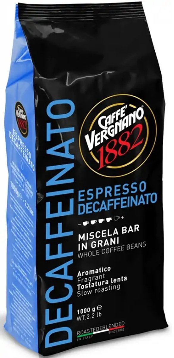 Caffe Vergnano 1882 Decaffeinato - Espresso Decaffeinato - koffiebonen - 1kg