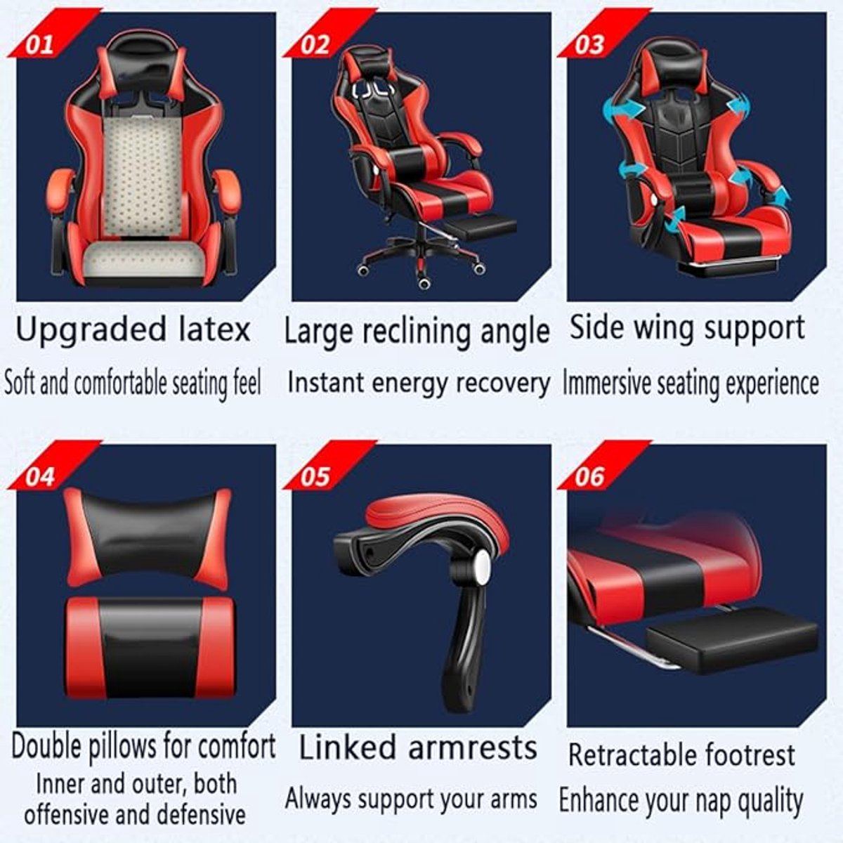 Ergonomische Bureaustoel 64x112 cm – Luxe Chefsessel van Kunstleer met Verstelbare Hoogte, 360° Draaibaar, Kantelbare Rugleuning & Tot 180 kg Belastbaar – Home Office & Gaming Stoel