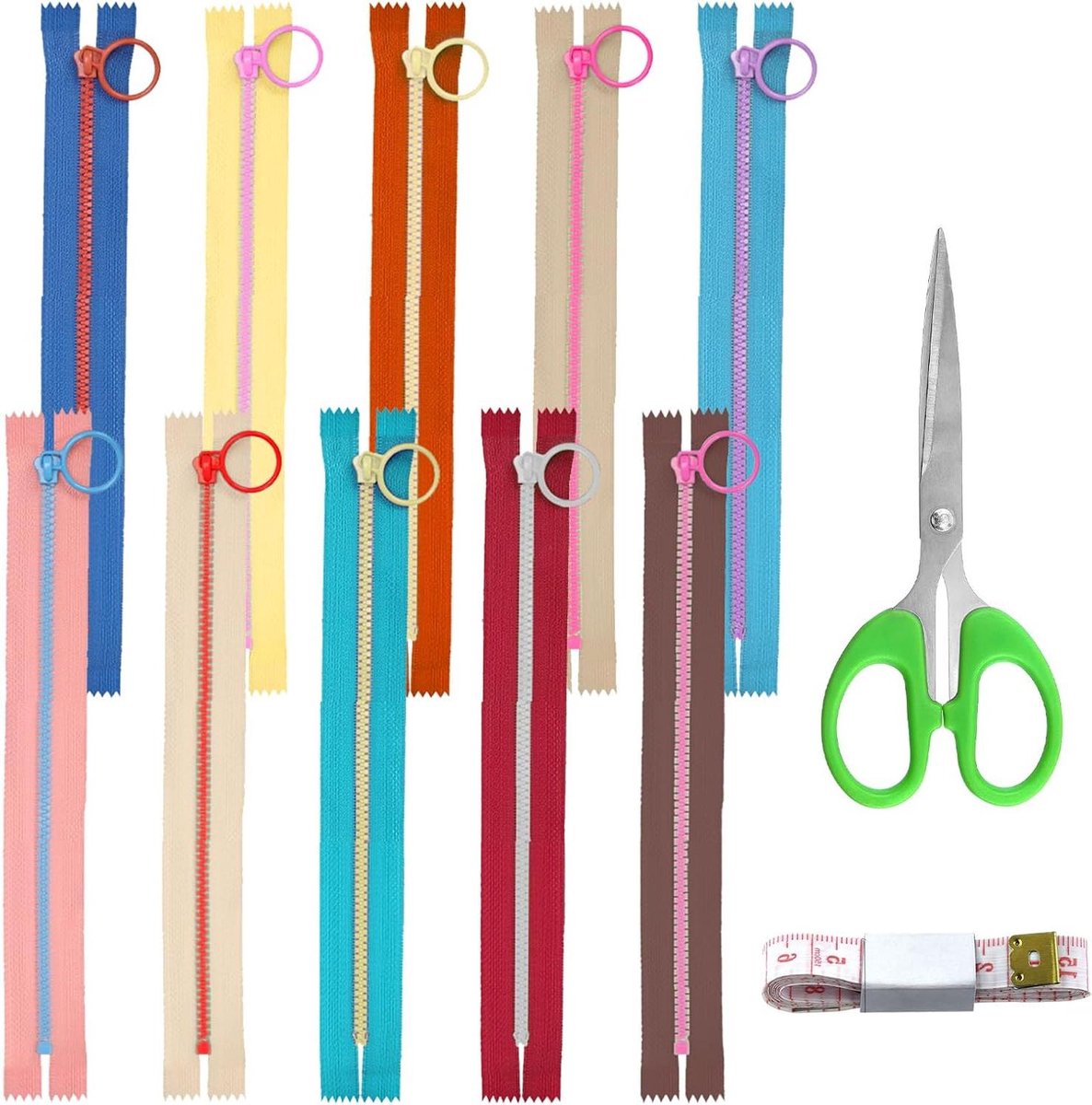 Nylon Rits Set - Jas Ritsen - Kleding Repareren - Met Naa Liniaal - 35 cm - Zwart