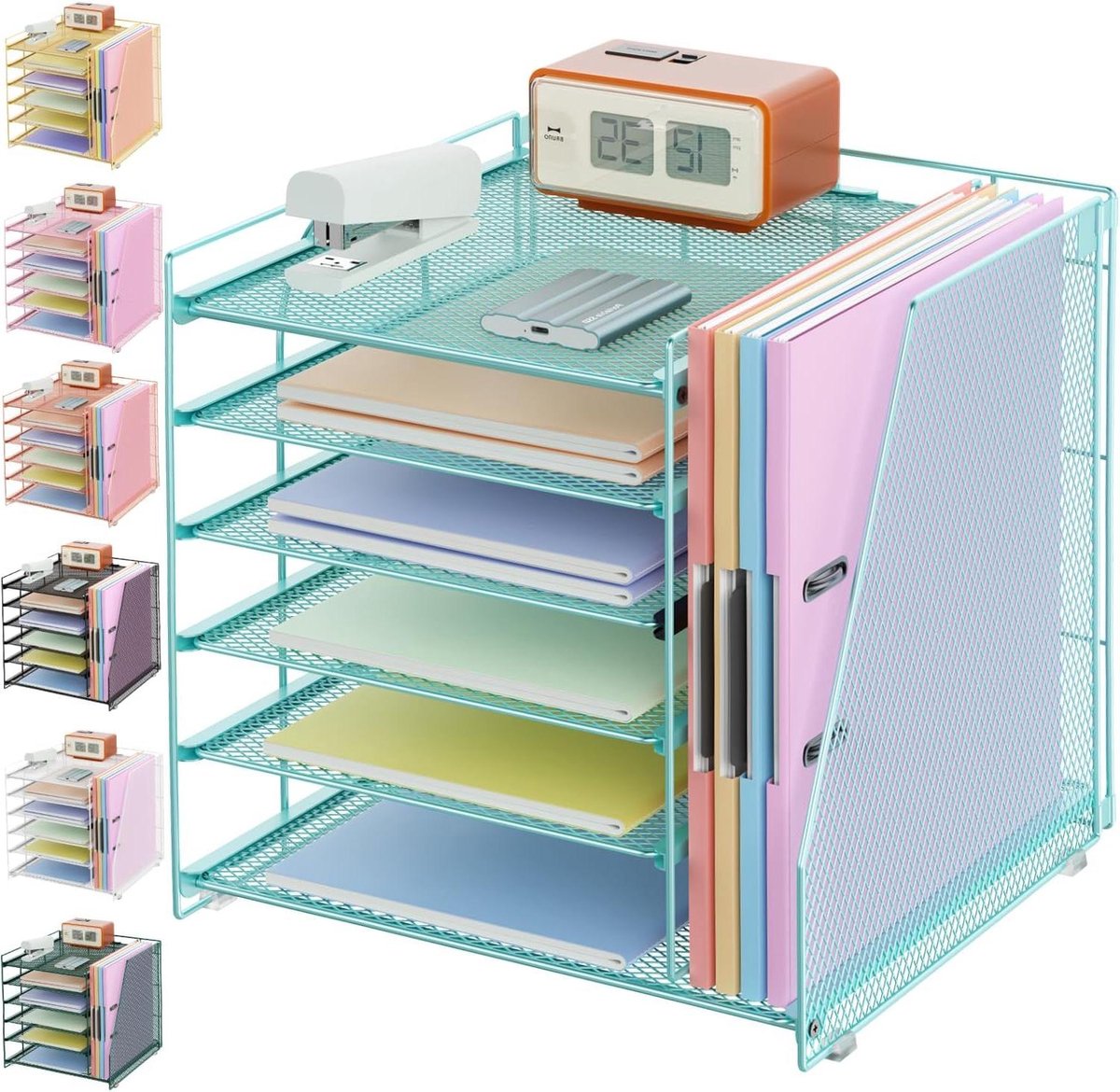 Bureau Organizer - Papieren Houder - Werkruimte Ordenen - 7 Gelaagde Planken - Niet gespecificeerd - Blauw