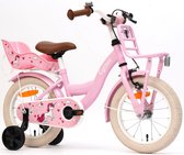 Cycloni Kinderfiets 14 Inch Meisjesfiets - Roze Fiets voor Kind met Zitje en Zijwieltjes - Meisjes Kleuterfiets voor Kinderen van 3, 4 & 5 Jaar