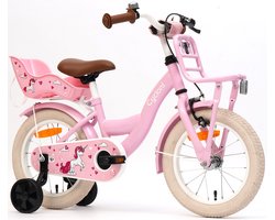 Cycloni Kinderfiets 14 Inch Meisjesfiets - Roze Fiets voor Kind met Zitje en Zijwieltjes - Meisjes Kleuterfiets voor Kinderen van 3, 4 & 5 Jaar