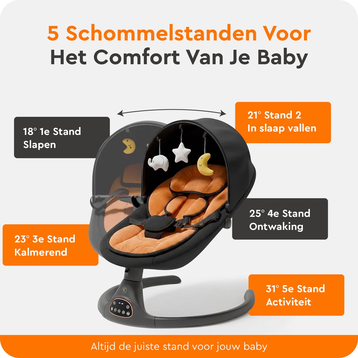 Khido Elektrische Babyschommel - App & Bluetooth thumbnail 2