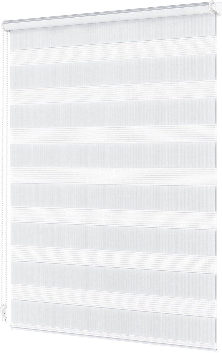 Dubbel Rolgordijn - Dag en Nacht - Privacy en Licht - Zonder Boren - 100x220cm - Wit