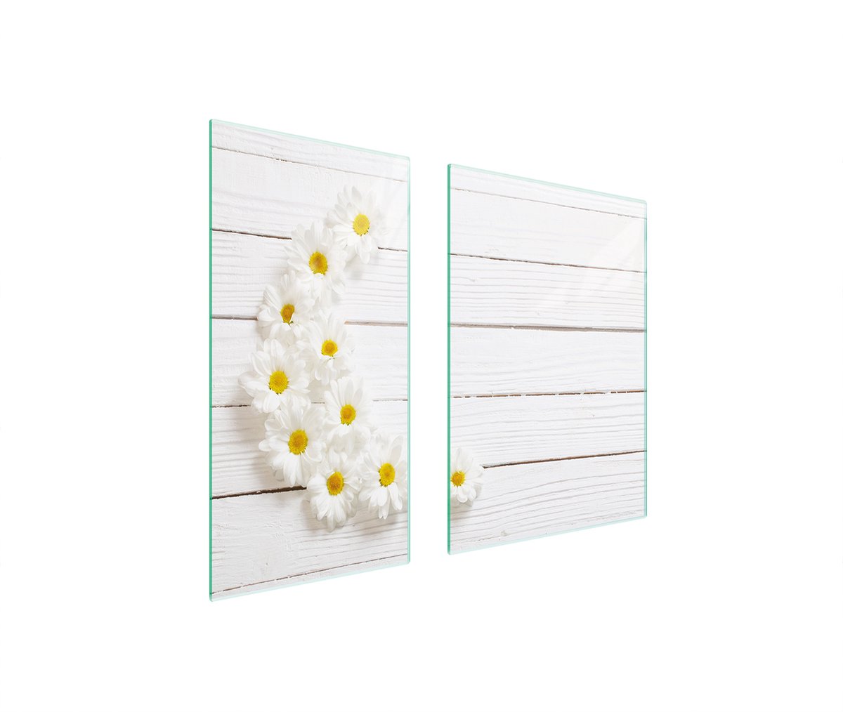 TMK ArtDeko Serie - Glazen Beschermplaat - 75x52 cm - Snijplank - Houtmotief