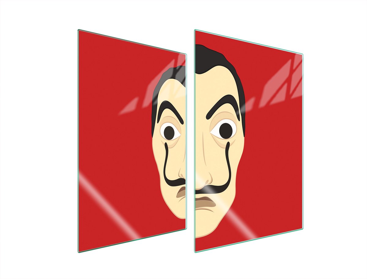 TMK ArtDeko Serie - Glasplaat Bescherming - 2x 35x52 cm - Gehard Glas - Veelkleurig
