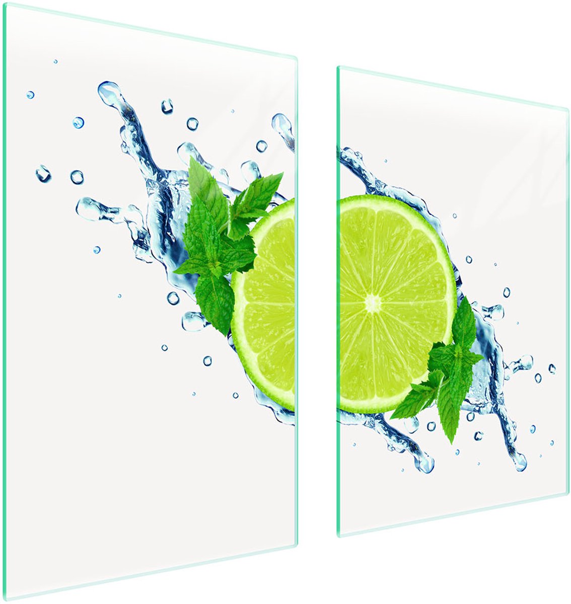 TMK ArtDeko - Beschermplaat Glas - 65x52 cm - Limoen