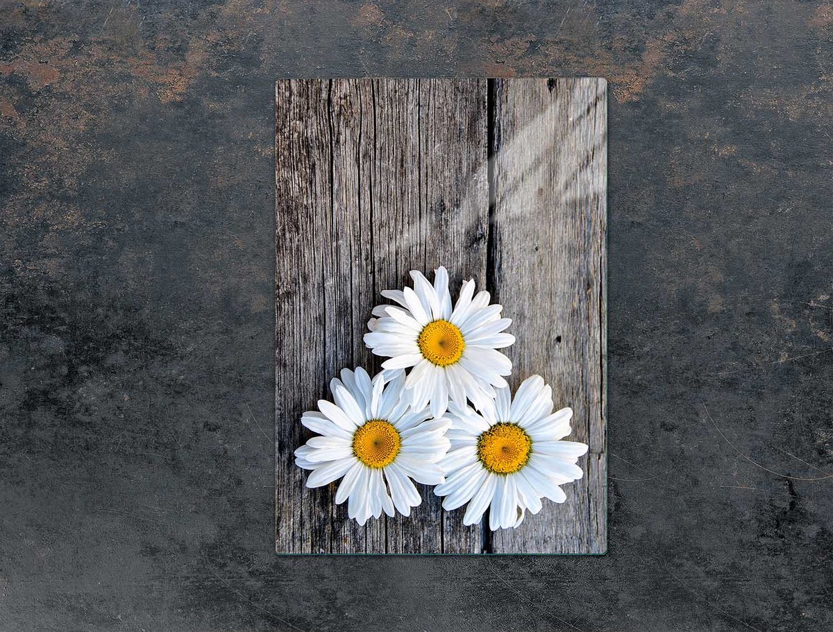 TMK ArtDeko - Snijplank - Stokroos Design - Glas - 35x52 cm