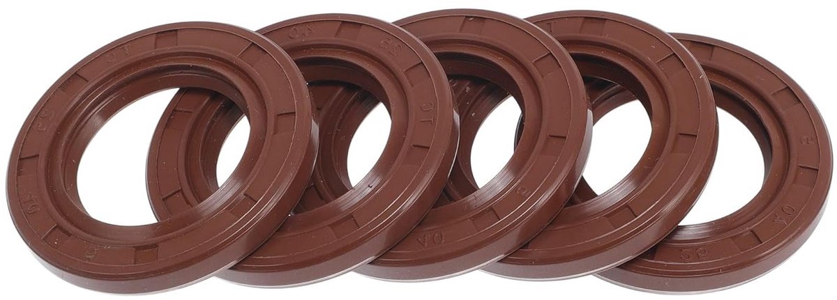 Universele dubbele lip olieafdichting met stalen veer voor roterende assen - 25 x 40 x 5 mm, hoge druk FKM rubber, 5 stuks, geschikt voor motoren en machines