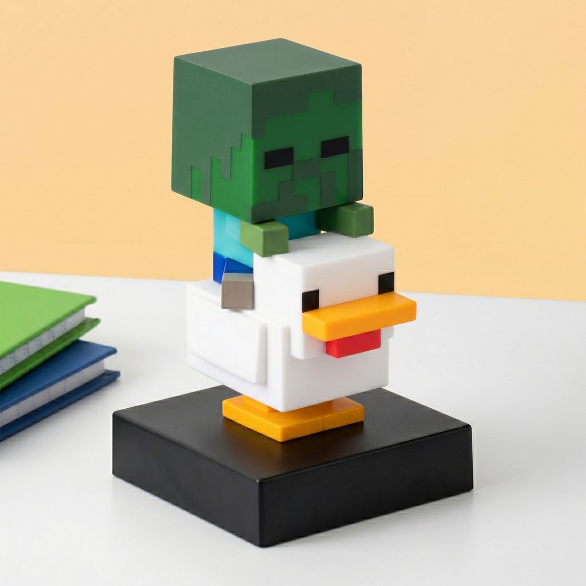 Minecraft Chicken Jockey Lamp – 12 cm LED Mini Lamp, Sfeerverlichting, Batterijgevoed thumbnail 2