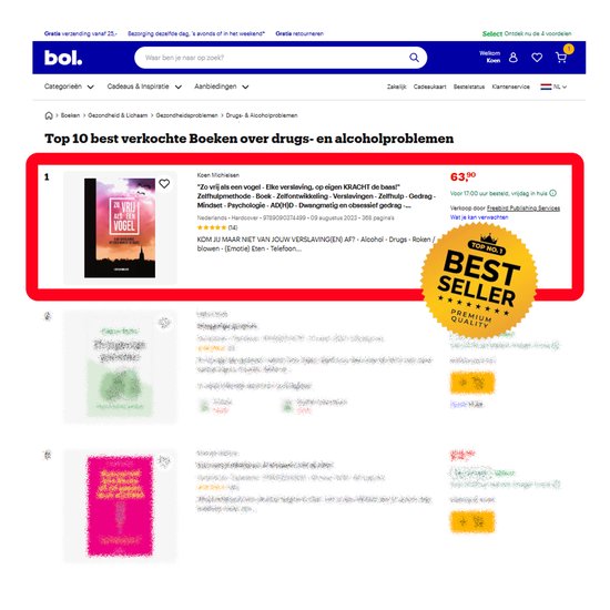 "Zo vrij als een vogel - Elke verslaving, op eigen KRACHT de baas!" Zelfhulpmethode - Boek - Zelfontwikkeling - Verslavingen - Zelfhulp - Gedrag - Mindset - Psychologie - AD(H)D - Dwangmatig en obsessief gedrag - Gedragsstoornis - Probleemgedrag